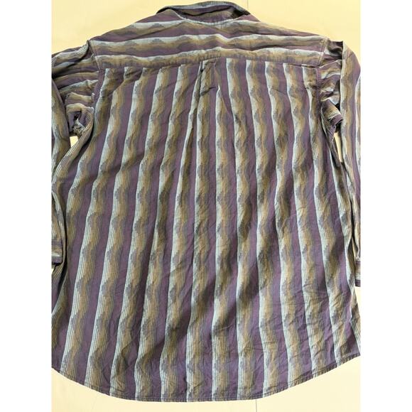 Men’s Vintage Patagonia Retro Style Dark Purple Hippie Stripe XL Button Down - Picture 9 of 9